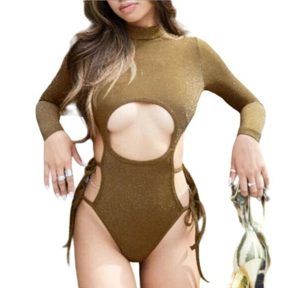 Savage X Fenty Bodysuit S Military Olive Green Sleep & Shine Teddy Size 2X - Picture 4 of 11